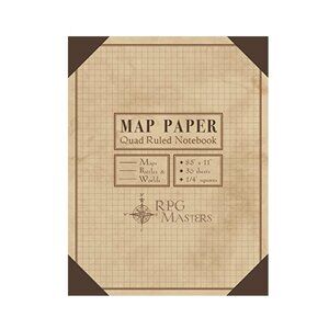 NEW Map Paper Quad Ruled book Pad Map Making Art Supplies Crafts D&D RPG Masters